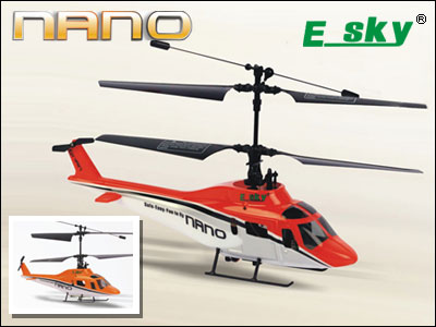 E-SKY 002843 ORANGE Миниатюрный соосный радиоуправляемый вертолет E-sky Nano с копийным фюзеляжем (о